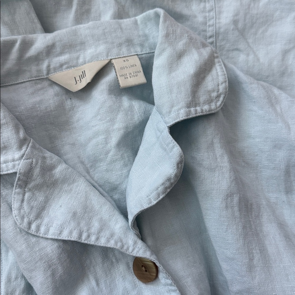 J. Jill linen pale blue shirt jacket - Picture 6 of 6